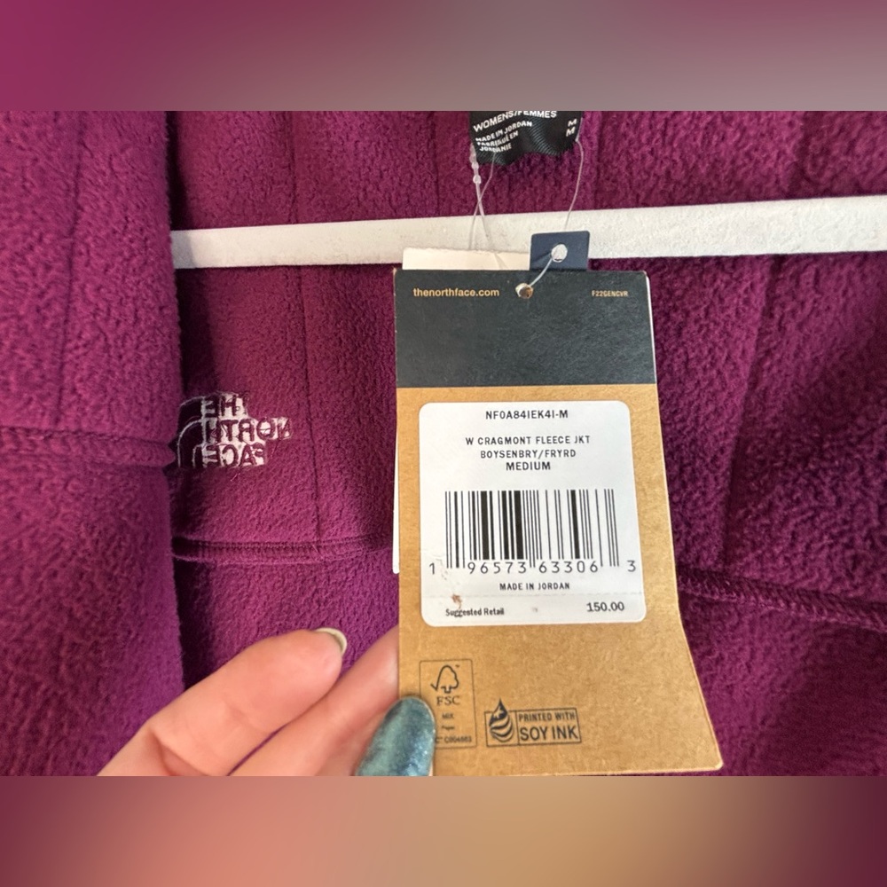 NWT The North Face Cragmont Purple Fleece Jacket size medium winter coat - Picture 8 of 16